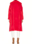 101604 Teddy Bear Icon Coat in Coral – Back View, Alpaca Wool Blend Outerwear – LOOKE GARMENT