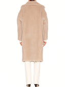101604 Teddy Bear Icon Coat in Sand – Back View, Alpaca Wool and Silk Blend Coat – LOOKE GARMENT