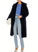101604 Teddy Bear Icon Coat in Ultramarine – Full Styled Outfit View, Statement Winter Coat – LOOKE GARMENT