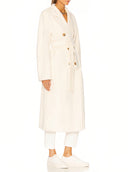 101801 Madame Icon Coat in White – Left Side View, Oversized Silhouette – LOOKE GARMENT