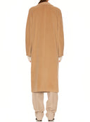 101801 Madame Icon Coat in Camel – Back View, Pick Stitch Embellishment Detail – LOOKE GARMENT