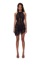 Bella Wetlook Halter Mini Dress