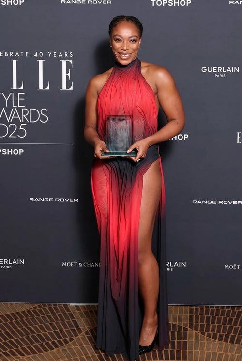 Eclipse Gradient Wet Look Maxi Dress – Worn by Naomi Ackie at Elle Style Awards 2025 London – LOOKE GARMENT