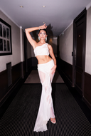 Wetlook Long Skirt Two-Piece Set
