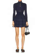 Luxury Shiny Crinoline Mini Dress in Navy – Complete Evening Ensemble, Special Occasion Dress – LOOKE GARMENT