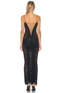 Mesh Fitted Maxi Dress
