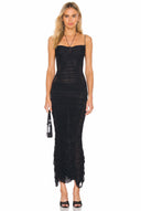 Mesh Fitted Maxi Dress