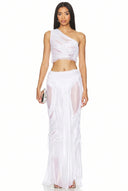 Wetlook Long Skirt Two-Piece Set