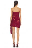 Minivestido sin tirantes "Wet Look" de ofrenda votiva