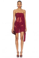 Minivestido sin tirantes "Wet Look" de ofrenda votiva