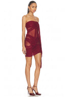 Minivestido sin tirantes "Wet Look" de ofrenda votiva