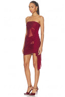 Minivestido sin tirantes "Wet Look" de ofrenda votiva