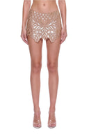 Serica hand-painted mini skirt in Metallic Gold, front view