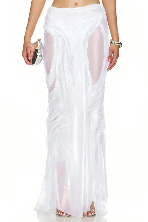 Wet Look Long Skirt